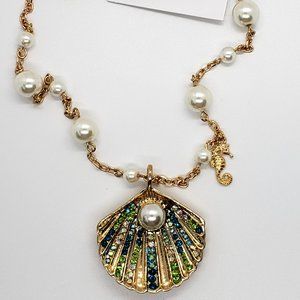 Betsey Johnson Shell Pearl Necklace